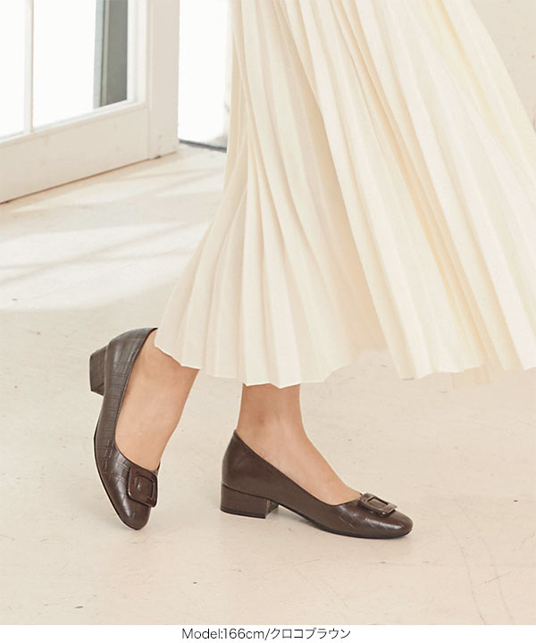 スクエアバックルパンプス [I1975] - レディースファッション