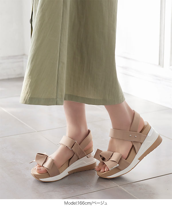 リボン厚底スポサン [I2270] - レディースファッション通販 神戸レタス