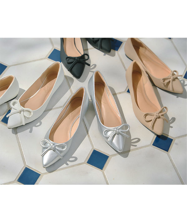 リボンフラットパンプス [I2608] - レディースファッション通販 神戸