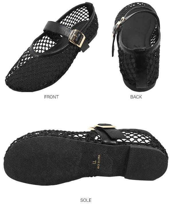 メッシュフラットパンプス [I2644] - レディースファッション