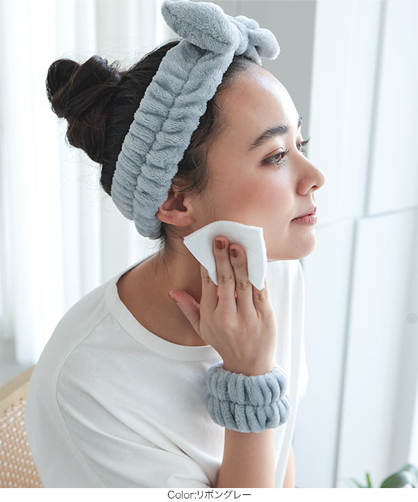 選べる2タイプ 吸水リストバンド&ヘアバンドセット [J1136