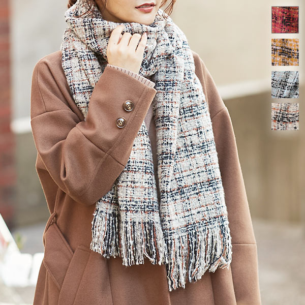 ブークレツイードストール [J748] - レディースファッション通販 神戸