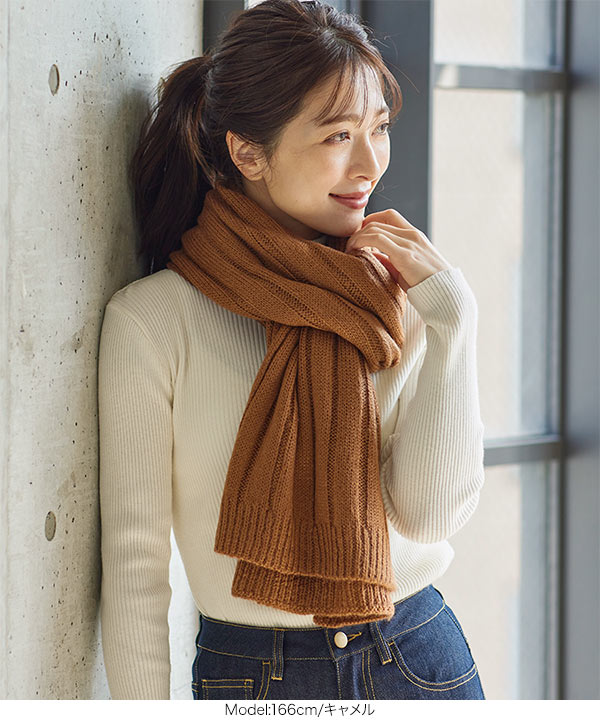 太リブニットマフラー [J986] - レディースファッション通販 神戸