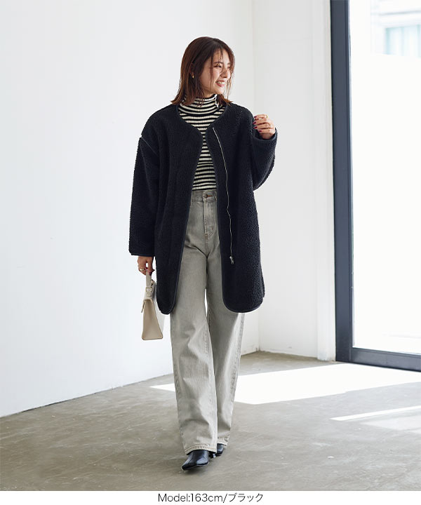 パイピングボアコート [K1127] - レディースファッション通販