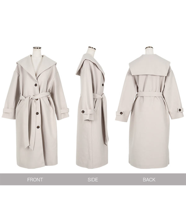 セーラーカラーロングコート [K1133] - レディースファッション通販