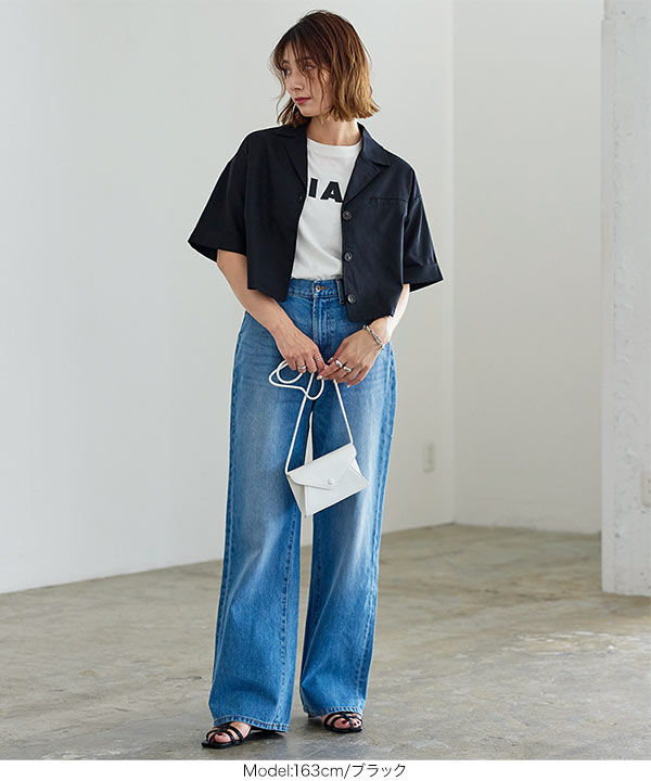 リネンショート丈シャツジャケット [K1142] - レディースファッション