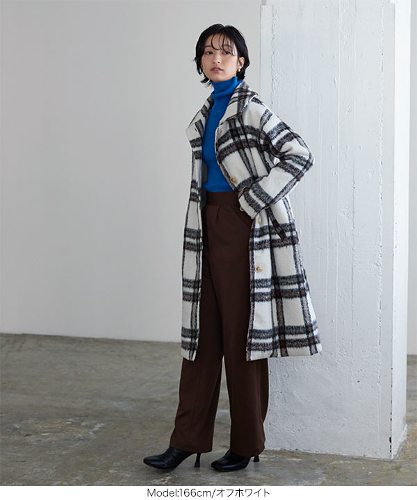 グリードインターナショナル　シャギーコート　ガウン　チェック ビッグチェックウォームシャギーコート | HIROKO KOSHINO (Women