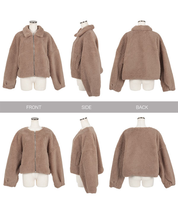 襟取り外し可能 2wayボアコート [K1287] - レディース