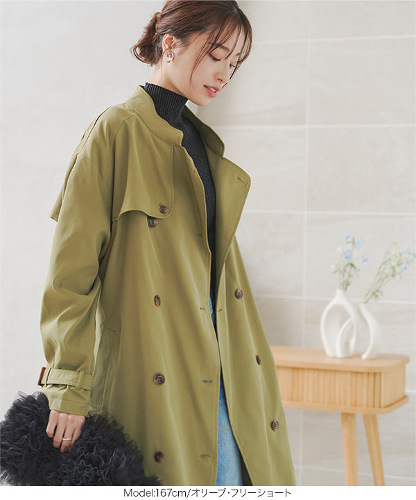L'EQUIPE レキップ　MANTECO トレンチコート　ショート丈 Loose トレンチコート コート メルトン ショートトレンチコート