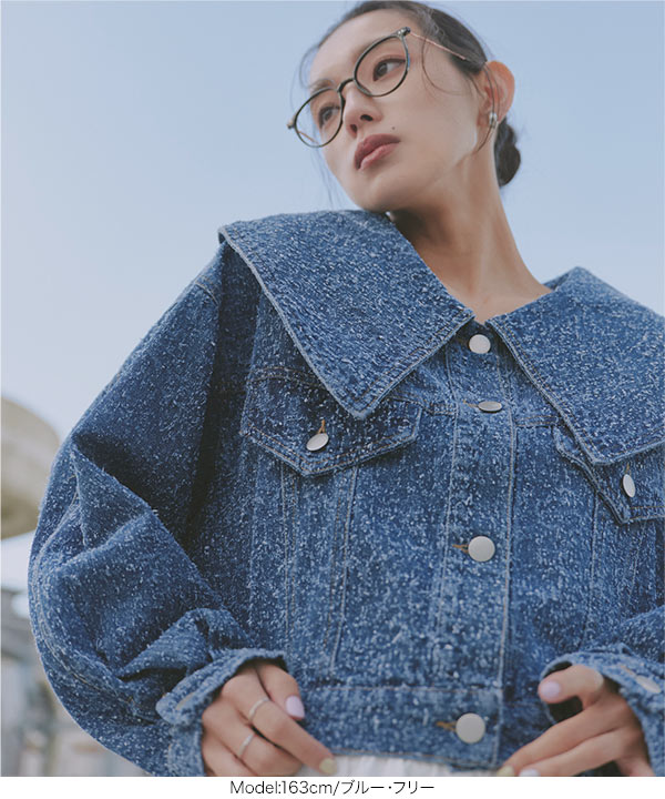 早い者勝ちです.ᐟ‪ツイード フリル デニムジャケット k1360_i2.jpg