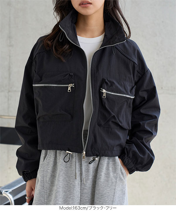 ジャケット/アウター RIKO TOKYO 美品 シャーリングスリーブブルゾン 黒