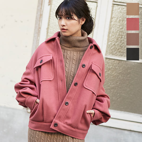 中綿メルトンビッグブルゾン [K853] - レディースファッション通販