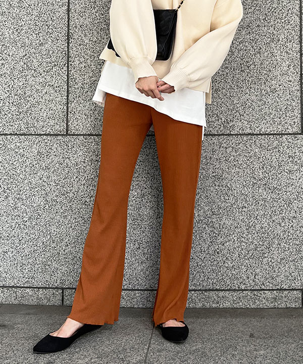 萌蘖 hougetsu リネン・裾リブパンツ リネン・裾リブパンツ | 萌蘖/hougetsu
