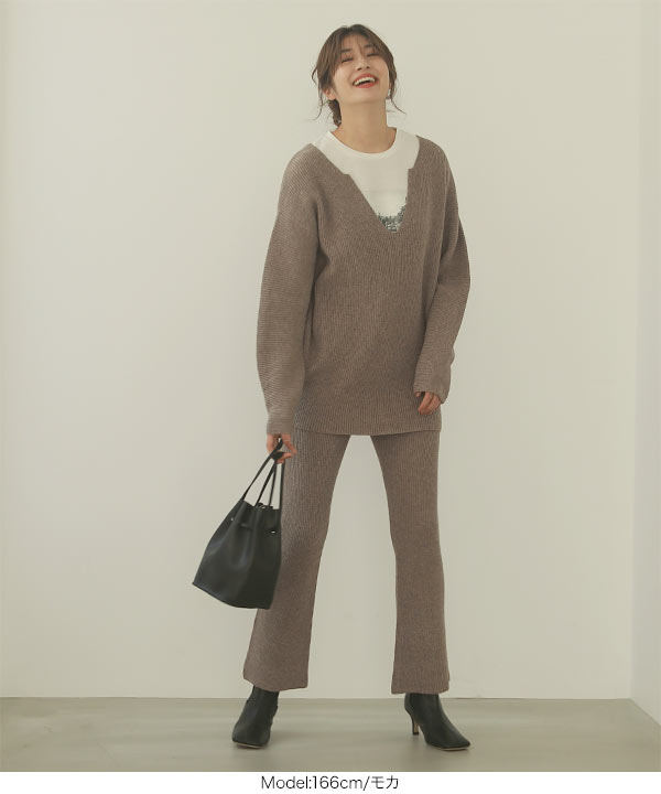 フレアニットパンツ [M3140] - レディースファッション通販 神戸レタス