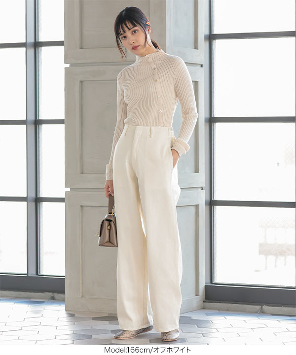 TN様 C7176 サイドジップボンディング×チノパンツ サイドテープチノワイドパンツ [M3206] - レディースファッション通販