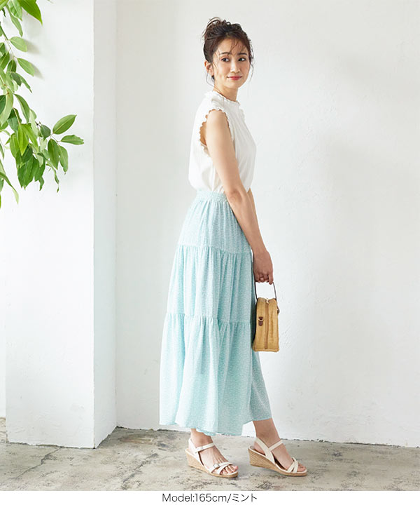 HOMES' UNDERWEAR 花柄ティアードロングスカート サイズ2 SARAHWEAR - 3段ティアードスカート（リバティコレクション