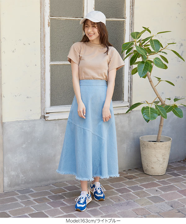 アシンメトリー　デニムスカート crie conforto | アシンメトリーバックデニムスカート (スカート