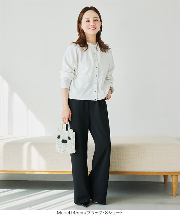 田中亜希子さんコラボ ] 選べるサイズ ジャージーワイドパンツ[M3363