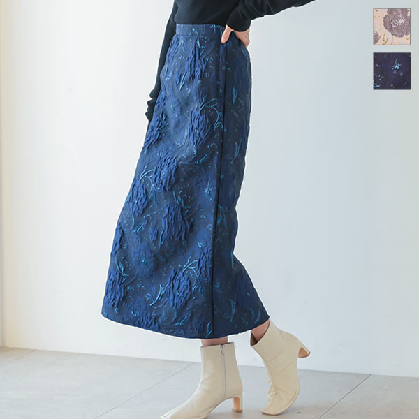フラワージャガードタイトスカート [M3534] - レディースファッション