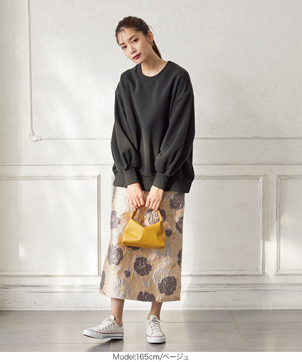 フラワージャガードタイトスカート [M3534] - レディースファッション