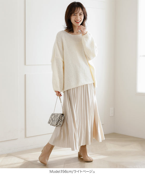 ZD19685 レディーススカート＋トップス★ladies　OL　　着痩せ　通勤　可愛い　　レース切替　　上下セットアップ ファー裏地プリーツスカート [M3585] - レディースファッション通販