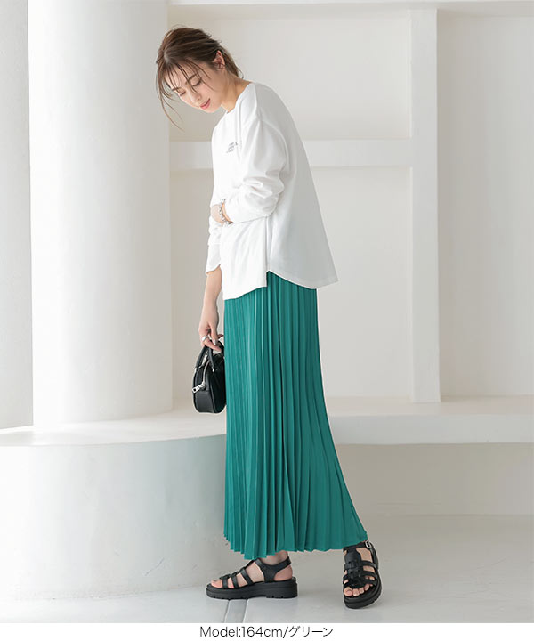 nodress サテン プリーツ スカート M nodress サテン プリーツ