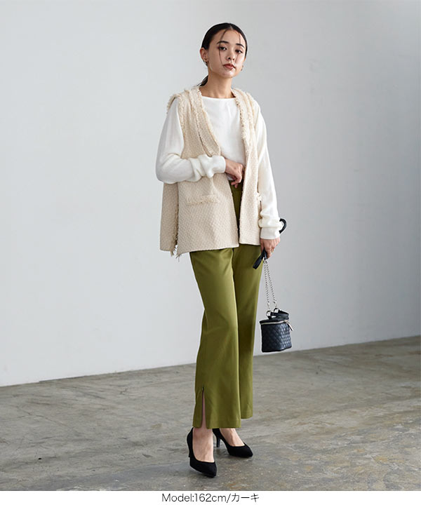 萌蘖 hougetsu リネン・裾リブパンツ リネン・裾リブパンツ | 萌蘖/hougetsu