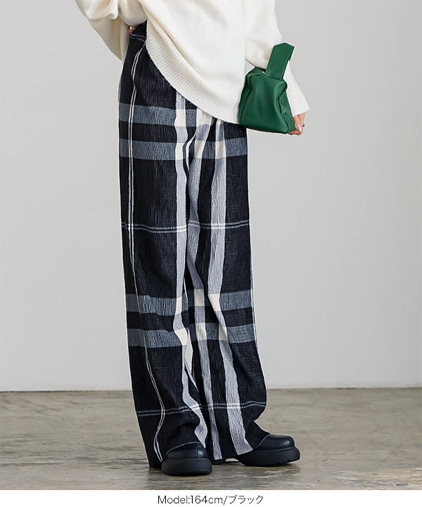 【A】 チェックパンツ TALLサイズ〕先染めチェック パンツ（3439PA08