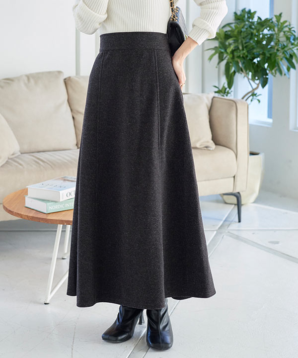 起毛ニットソーフレアスカート [M3952] - レディースファッション通販