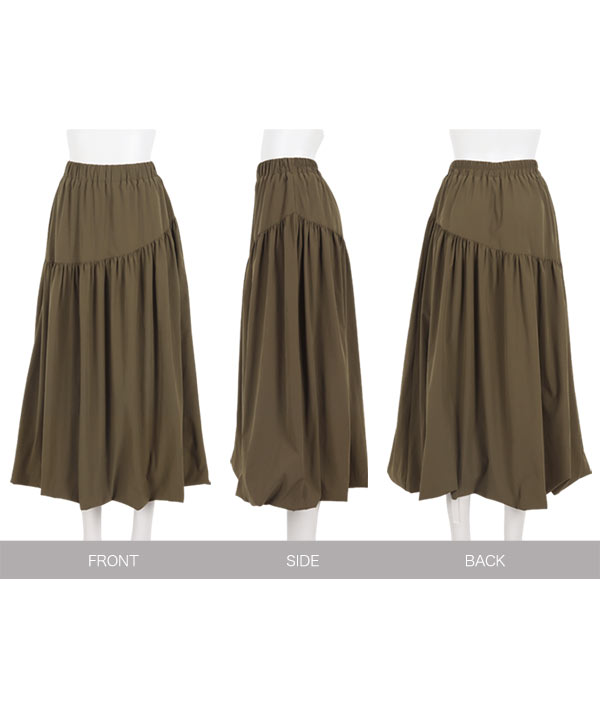 美品 ebure エブール ボリューム バルーンスカート　シルク混 フレア Oggi掲載》バルーンスカート【洗濯機洗い可