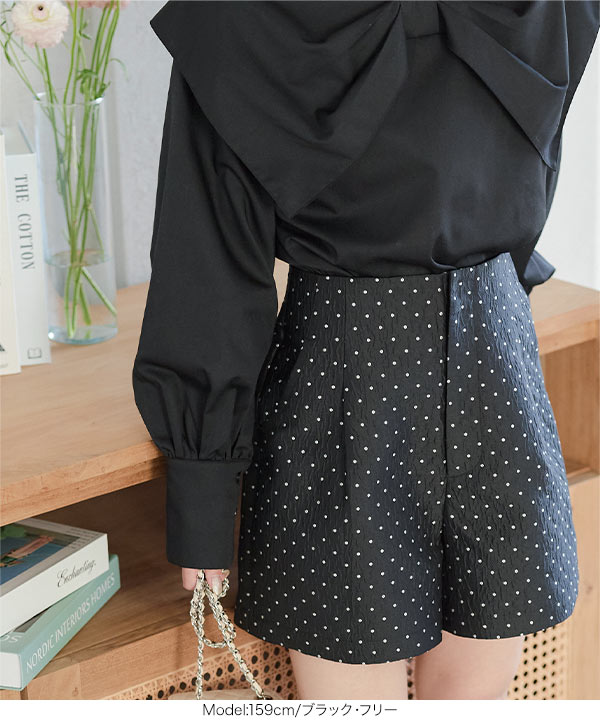 白黒ドット柄ショートパンツ　sheller セール】ドットストレッチショートパンツ（その他パンツ