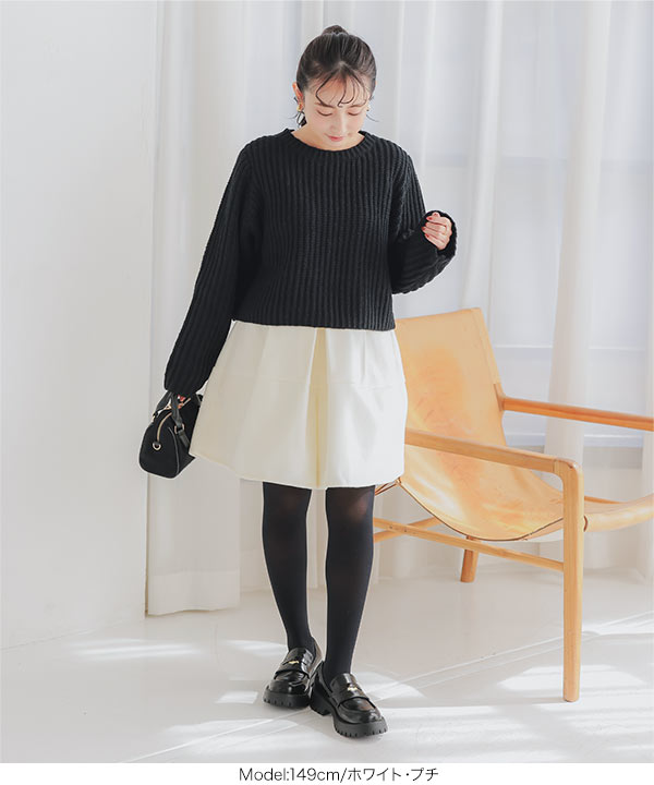 神戸レタス　フェイクウール キュロットショートパンツ Petitle / プチレ ] フェイクウールキュロット [M4095