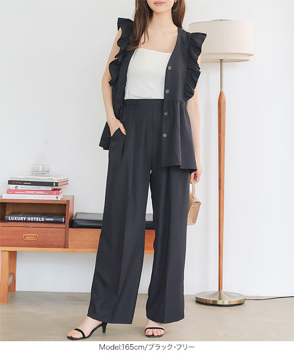 ANDMARY ハイウエストリボンパンツ ANDMARY】Highwaist ribbon pants