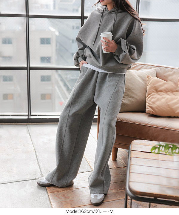 裏ファーボンディングダイバーバレルレッグカーブパンツ [M4155