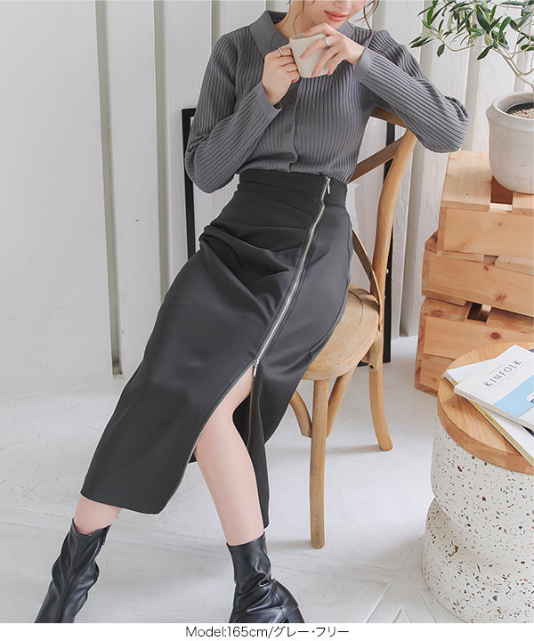 ❤️23新作 新品♡ SelfPortrait 黒ドットスリットスカート♡　617 ジップスリットスカート [M4168] | SALE!! - レディース