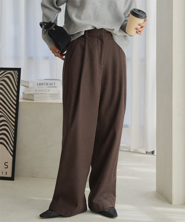 フェイクウールタックワイドパンツ [M4278] | SALE！ - レディース