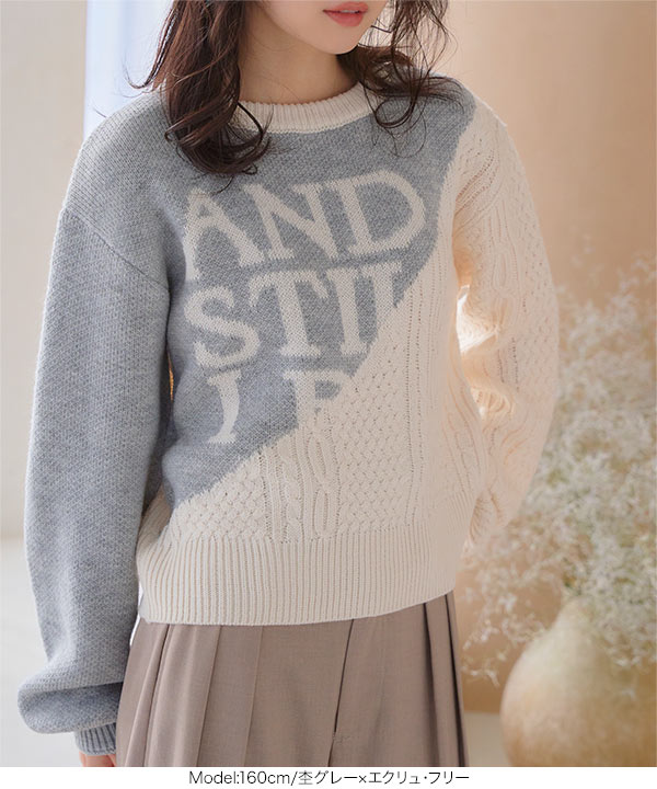 ブロッキングニットプルオーバー[N1146] - レディース