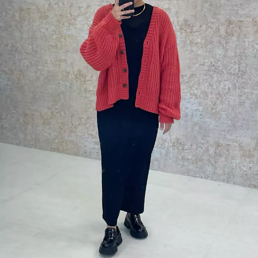 起毛ロングニットカーディガン[C6849] - レディースファッション通販