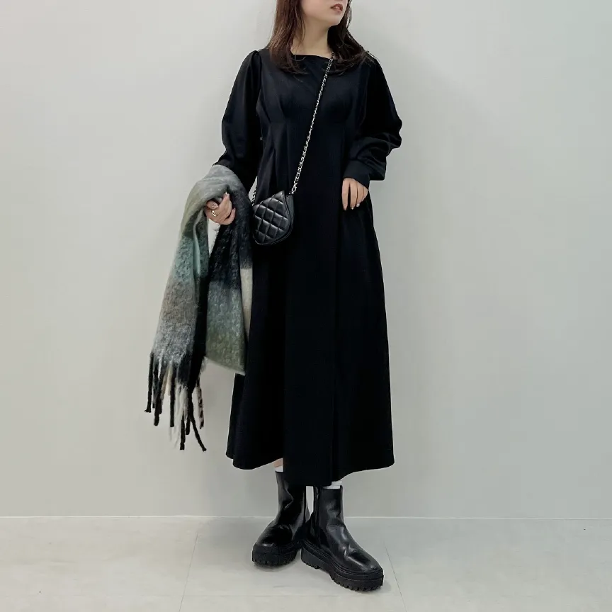 ウール混ふわもこシャギー大判ストール [J1126] - レディース