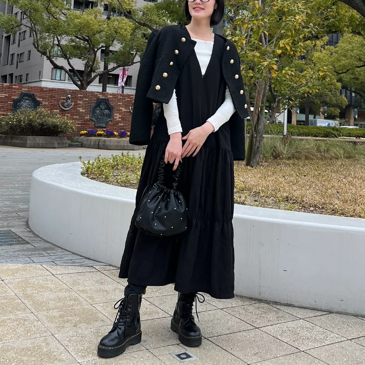 【 Jeans】プレップ Vネック ジャンパー ワンピース ROOP TOKYO ワンピース Vネックデニムジャンパースカート