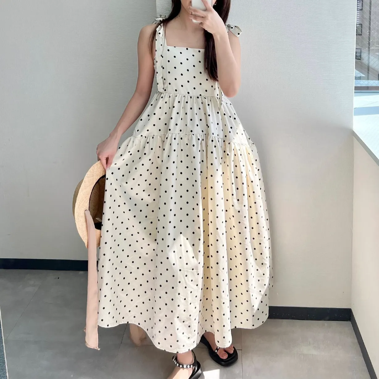 わかなさんコラボ ] ショルダーリボンキャミワンピース [E3354  