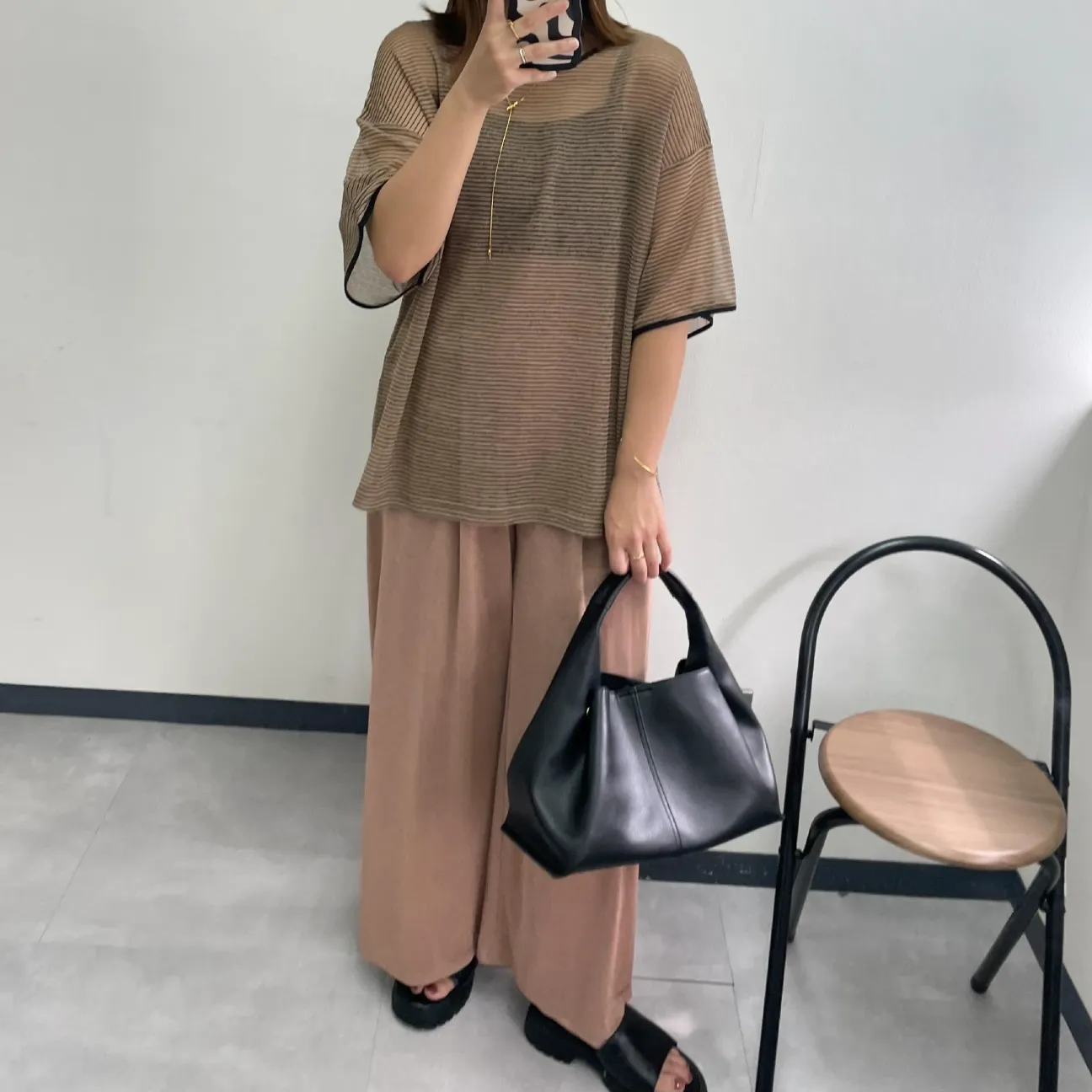 シアーボーダー前後2wayTシャツ [C7228] - レディースファッション通販