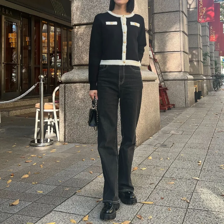 ボールジィパイピングニットジャケットカーディガン