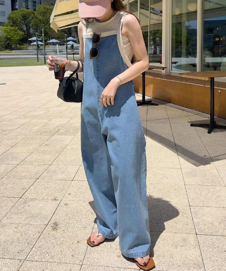 前後2wayデニムオールインワン [E3524] - レディースファッション通販