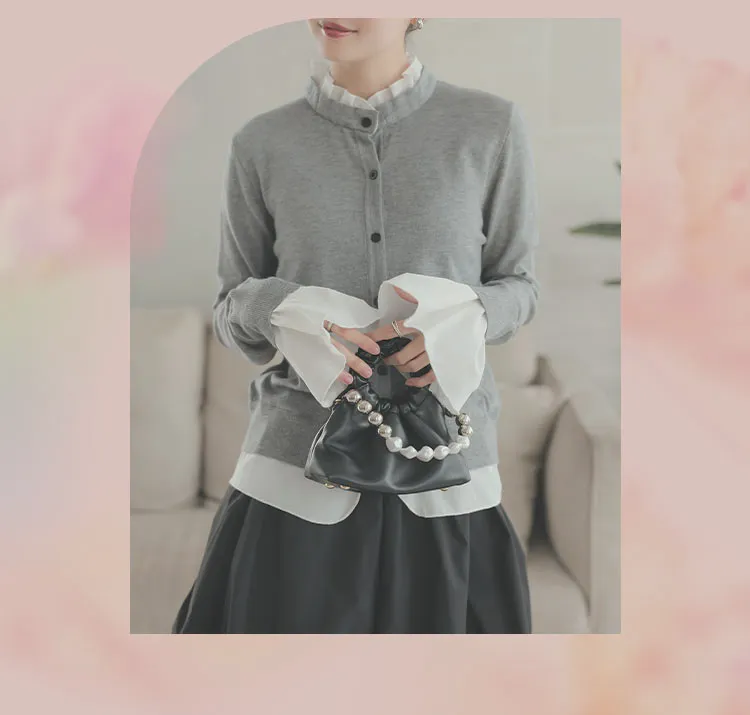 わかさん2way花柄スカート・裾タックトップス黒 （フェミニンコーデ  