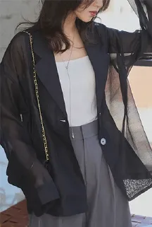 ロングスリーブシアーテーラードジャケット