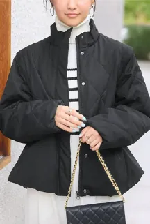 [ あったか裏シャギー ] キルティングペプラムアウター