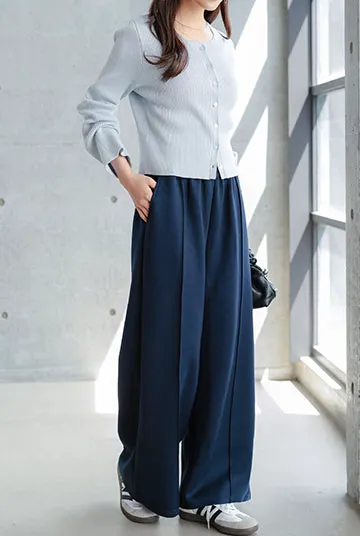 選べる2丈ダイバー裾ボタン2wayワイドパンツ
