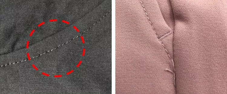 小さなほつれの例