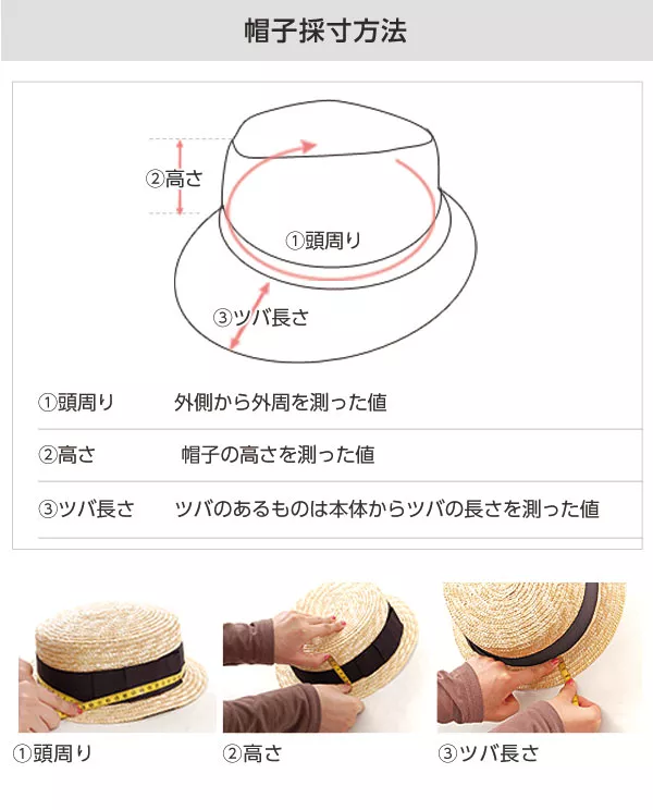 帽子の採寸方法